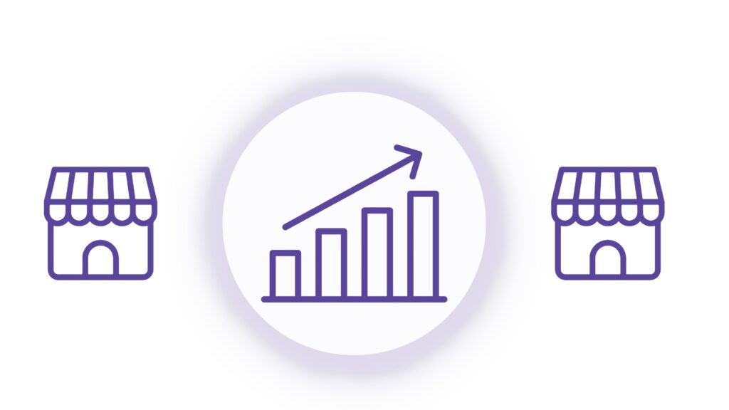 Line art of a computer monitor and smartphone displaying a dollar symbol, symbolizing online sales and digital payment solutions
